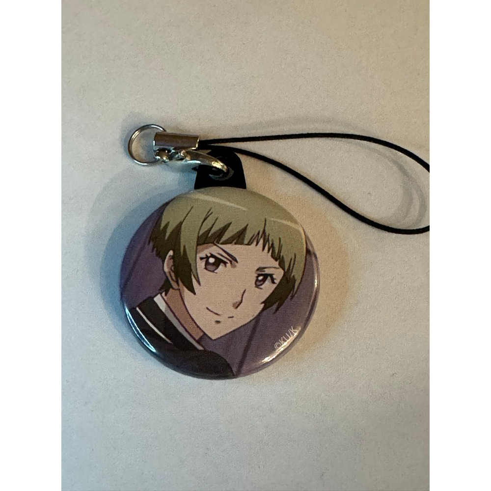Anime Character Button Badge Phone Charm Strap Purple Background Official ©K U/K